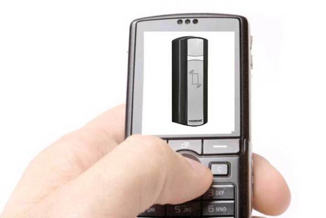 Telefon med leser Telefon med leser