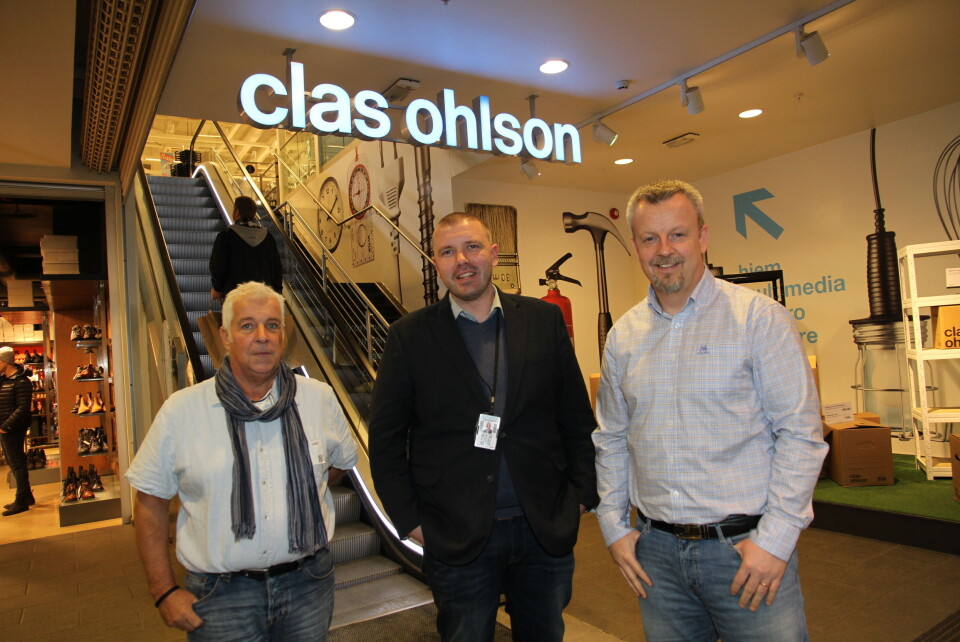 Dan Roman (Gateway Varesikring AS), Kjell Inge Oftedal (Clas Ohlson) og Kato Lystad (Kamtek) gleder seg til å samarbeide i tiden som kommer (foto: Even Rise)..