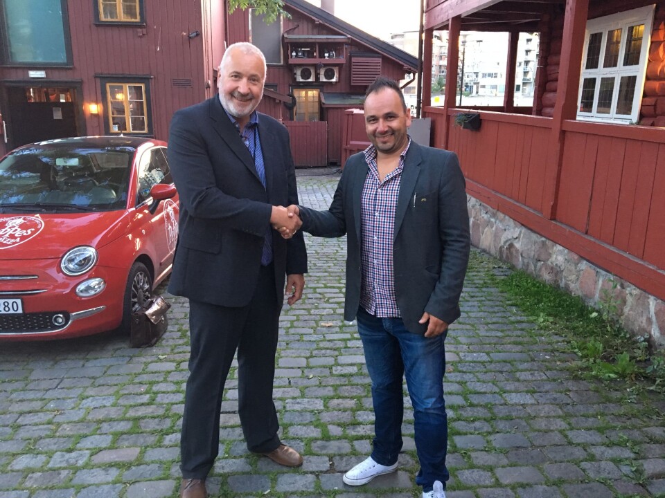 Jon Sigurd Jacobsen og Fredrik Aarum blir kolleger etter at to vestfoldselskaper blir til ett (foto: Privat).