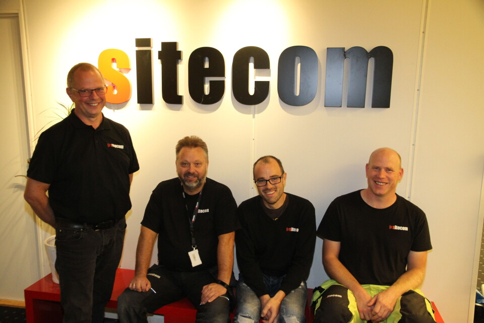 Ole Rune Mykjåland, Tom Østensen, Stian Salamonsen og Carsten Harfallet i Sitecom ser frem til omstrukturingen for å integrere ITV i flere av selskapets avdelinger (Foto: Even Rise).