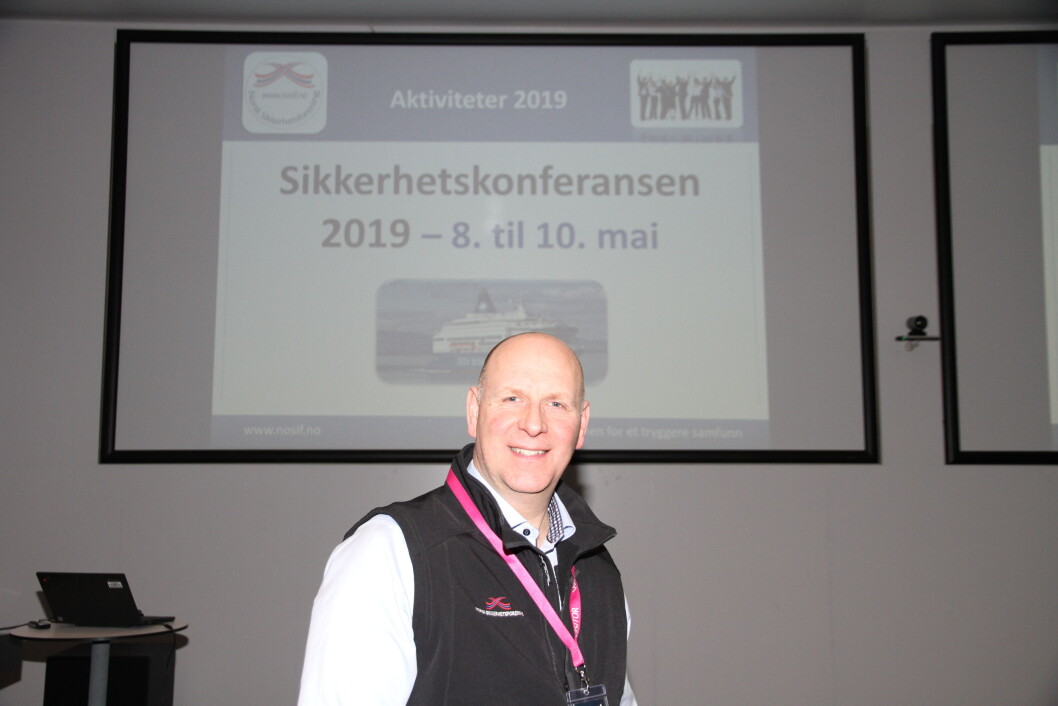 Leder Øyvind Halnes i Nosif har stor tro på at Sikkerhetskonferansen i går får flere deltakere enn rekordantallet i fjor (foto: Even Rise). Leder Øyvind Halnes i Nosif har stor tro på at Sikkerhetskonferansen i går får flere deltakere enn rekordantallet i fjor (foto: Even Rise).