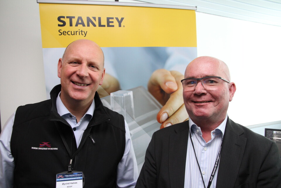 Øyvind Halnes i Stanley Security er glad for å ha fått med Per Bratsberg på laget. Sistnevnte blir leder for bid-teamet i Stanley Security (foto: Even Rise).