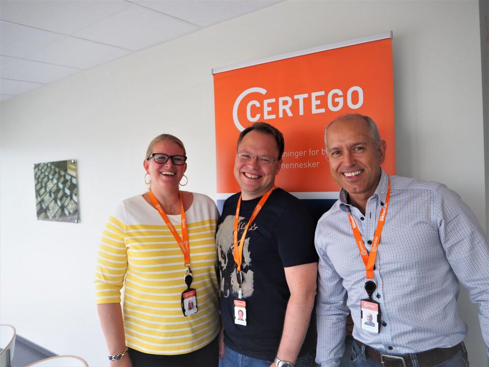 Certego gleder seg over videre samarbeid med Statnett. Her er Certego representert med (f.v.): Anniken Østbye (salgskoordinator), Stian Holter Langsether (prosjektleder), Knut Willy R. Larsen (salgssjef).