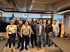 Hege Kristine Mjelde (f.v.), Kristoffer Lyså, Stian Tveiten og forbundsleder Brede Edvardsen. Bak fra venstre: Silje Kobbeltvedt, Dan Christian Torres Legaspi, Knut-Johannes Berg, Terje Mikkelsen, Simon Knutzen, Frank Aamo og Anders Musum.
