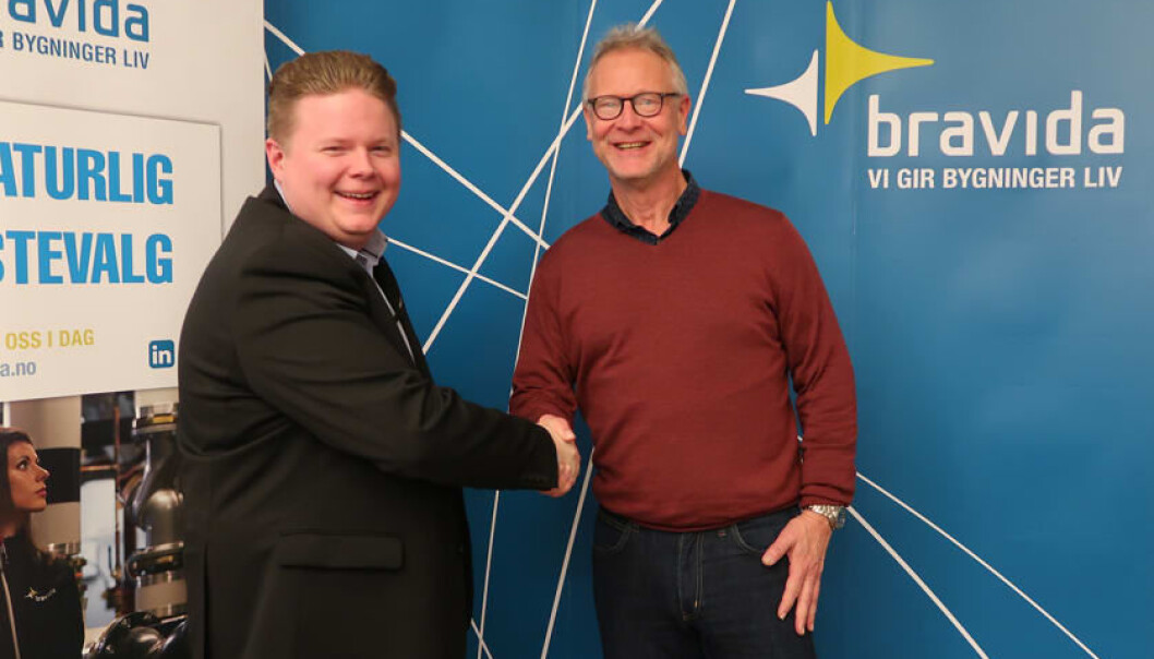 Frode Andersen i Bravida og Dag Reinemo i AddSecure ser frem til samarbeidet . Frode Andersen i Bravida og Dag Reinemo i AddSecure ser frem til samarbeidet .