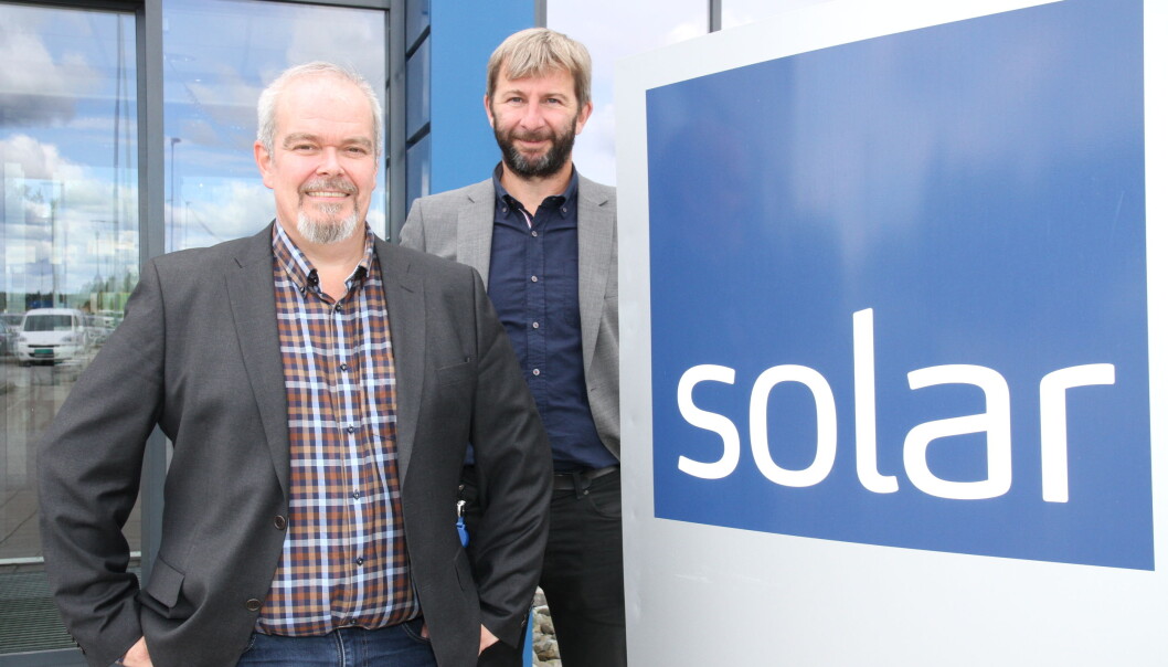 Ole Morten Severinsen og Svein Haakon Land-Hagen i Solar Norge har utvidet -kamera-porteføljen for å stå sterkere i sikkerhetsmarkedet. Ole Morten Severinsen og Svein Haakon Land-Hagen i Solar Norge har utvidet -kamera-porteføljen for å stå sterkere i sikkerhetsmarkedet.