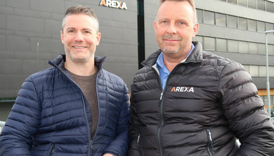Kenneth Furesund og Svein H. Dahle er stolte over hva de og medarbeiderne i Arexa har fått til. Etter en enorm snuoperasjon gikk selskapet overskudd i fjor.